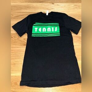 Black & Green TENNIS Theme T Shirt Tee Medium Bella Canvas M
